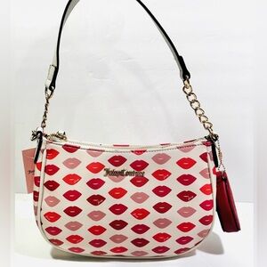 Juicy Couture Pink and Red Lip Print Shoulder Bag
